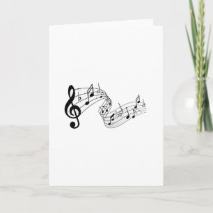 Cartes Pour Fêtes Annuelles Clef triple de musique vintage