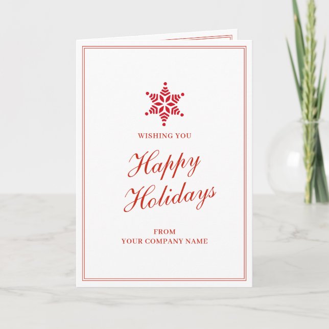 Cartes Pour Fêtes Annuelles Clients de Noël d'affaires rouges employés par le  (Devant)