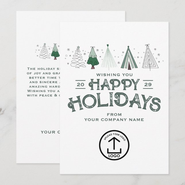 Cartes Pour Fêtes Annuelles Clients de Noël d'affaires Whimsical (Devant / Derrière)