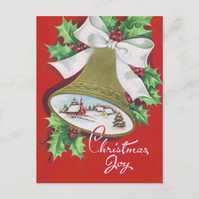 Cartes Pour Fêtes Annuelles Cloche de Noël (Devant)