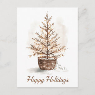Cartes Pour Fêtes Annuelles Cloche dorée Noël rayure rouge de houx