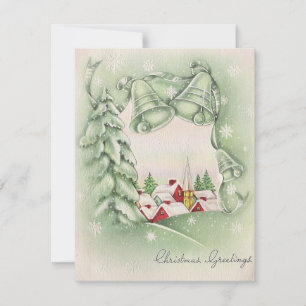 Cartes Pour Fêtes Annuelles Cloches de Noël rétro des années 1950
