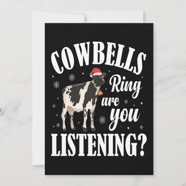 Cartes Pour Fêtes Annuelles Clochettes de Noël drôles Vache Amoureux Cadeau de (Devant)