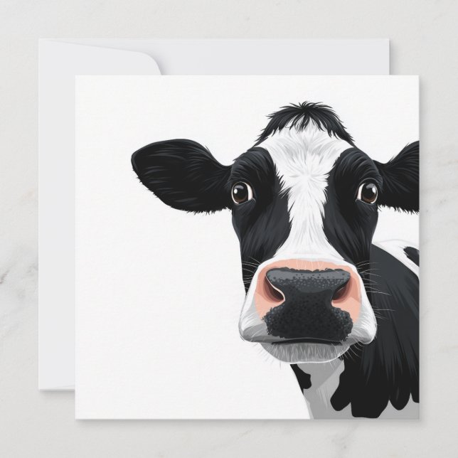 Cartes Pour Fêtes Annuelles Close-Up Cow Curiosity (Devant)