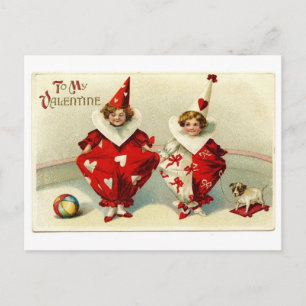 Cartes Pour Fêtes Annuelles Clown vintage Valentine