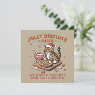 Cartes Pour Fêtes Annuelles Club de Biscuits Joyeux pour Amateurs de Chats de 