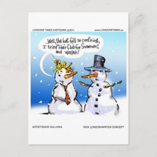 Cartes Pour Fêtes Annuelles Club de cheveux pour bonshommes de neige Noël drôl