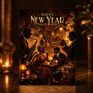 Cartes Pour Fêtes Annuelles Club de Jazz des Années Folles Nouvel An