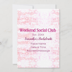 Cartes Pour Fêtes Annuelles club social de week-end rose paillettes enterremen