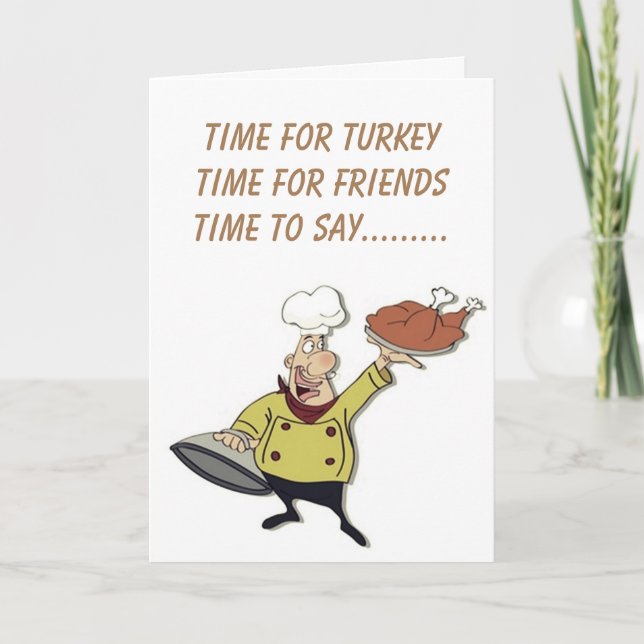 CARTES POUR FÊTES ANNUELLES **CO-TRAVAILLEURS** TEMPS DE DIRE "BON THANKSGIVIN (Devant)