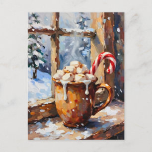 Cartes Pour Fêtes Annuelles Coca chaud de Noël avec Marshmallows rôtis