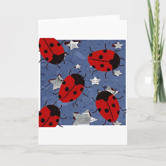 CARTES POUR FÊTES ANNUELLES COCCINELLE (Devant)