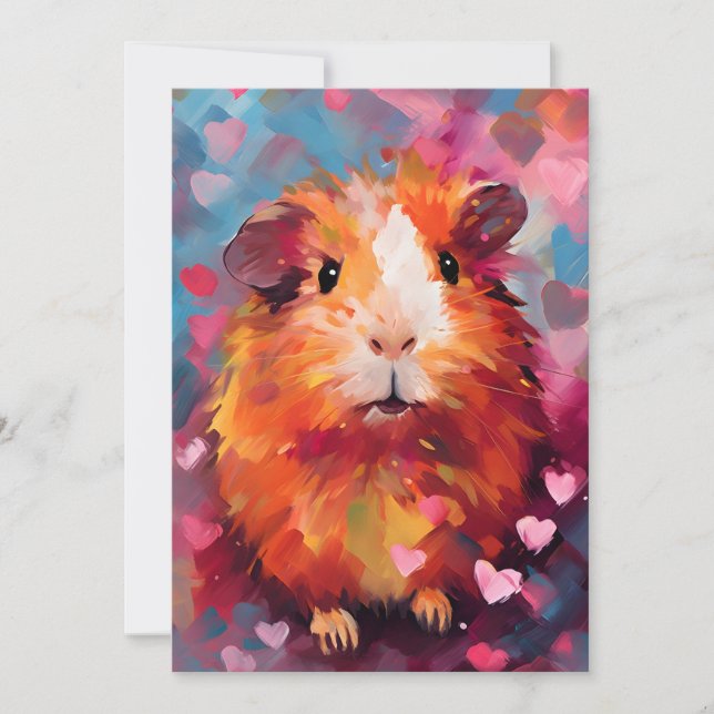 Cartes Pour Fêtes Annuelles Cochon d'Inde pour la Saint-Valentin  (Devant)
