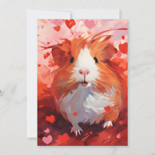 Cartes Pour Fêtes Annuelles Cochon d'Inde Saint-Valentin 
