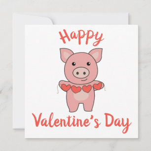 Cartes Pour Fêtes Annuelles Cochon pour la Saint-Valentin Beaux animaux avec c