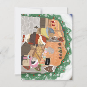 Cartes Pour Fêtes Annuelles Cochons d'Inde au Marché de Noël