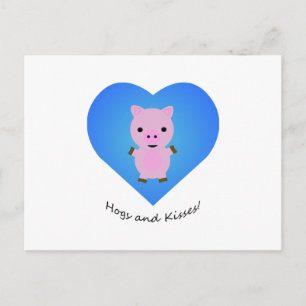 Cartes Pour Fêtes Annuelles Cochons et Bisous Cochon