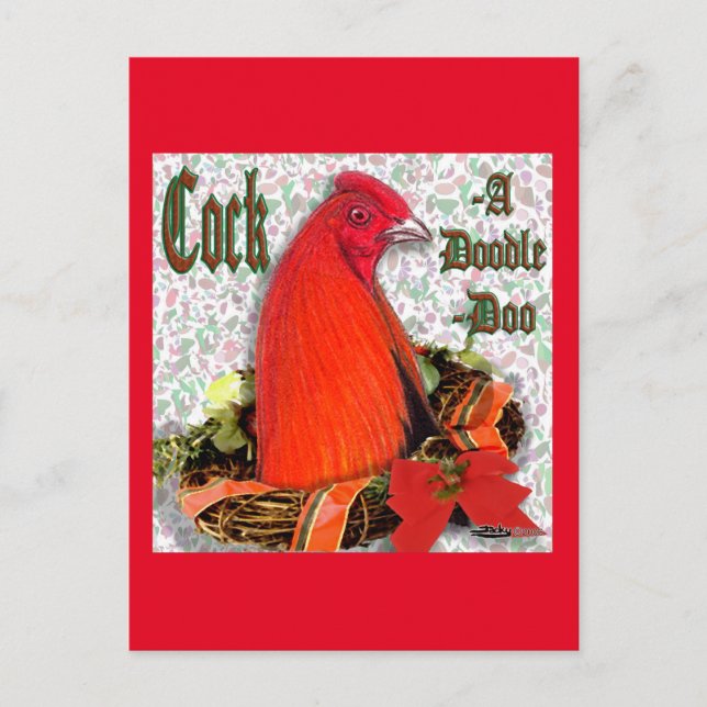 Cartes Pour Fêtes Annuelles Cockadoodledoo (Devant)
