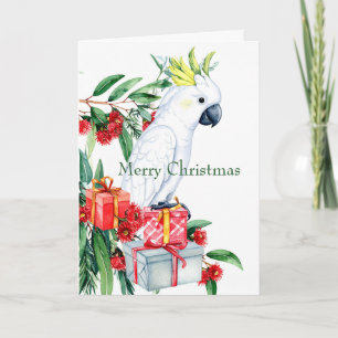 Cartes Pour Fêtes Annuelles Cockatoo blanc présente Joyeux Noël