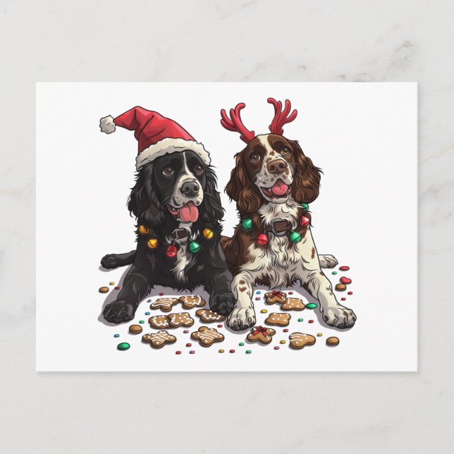 Cartes Pour Fêtes Annuelles Cocker de Noël Chiens espagnols (Devant)