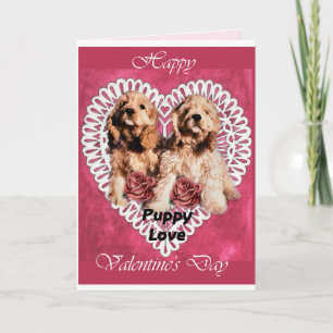 Cartes Pour Fêtes Annuelles Cocker Spaniel Chiots Valentines