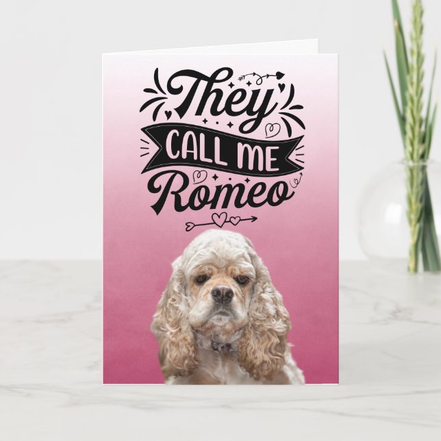 Cartes Pour Fêtes Annuelles Cocker Spaniel drôle personnalisé pour la Saint-Va (Devant)