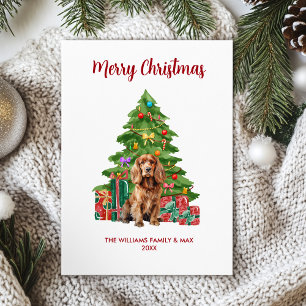 Cartes Pour Fêtes Annuelles Cocker Spaniel Famille de Noël