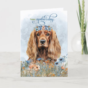 Cartes Pour Fêtes Annuelles Cocker Spaniel Fleurs Sauvages Fête des Mères