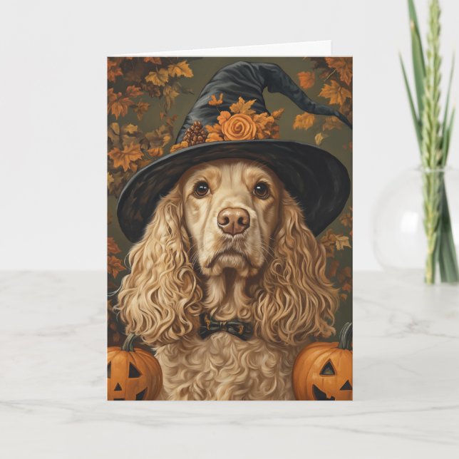 Cartes Pour Fêtes Annuelles Cocker Spaniel Halloween (Devant)
