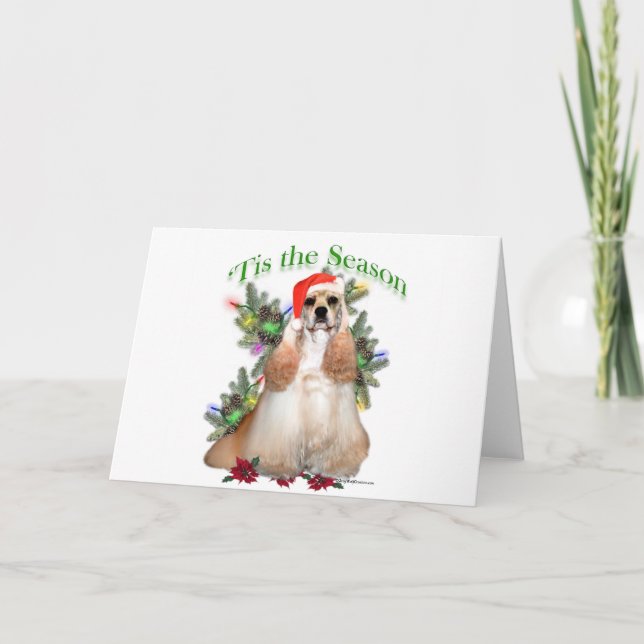 Cartes Pour Fêtes Annuelles Cocker Spaniel "Tis (Devant)