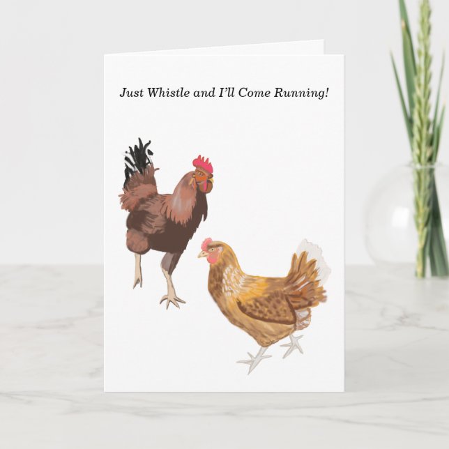 Cartes Pour Fêtes Annuelles Cockerel et Poulet Valentine's (Devant)