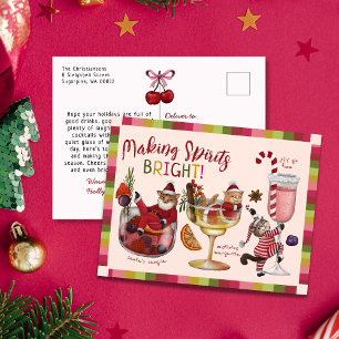 Cartes Pour Fêtes Annuelles Cocktail Coloré Cute Chats Faisant Des Esprits Lum
