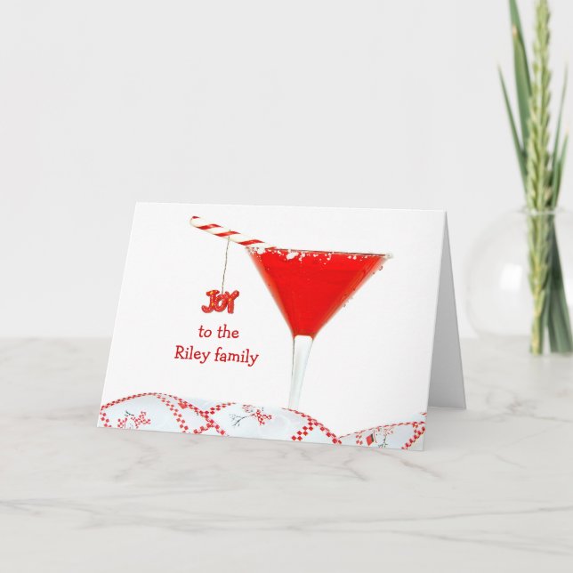 Cartes Pour Fêtes Annuelles Cocktail de Noël (Devant)