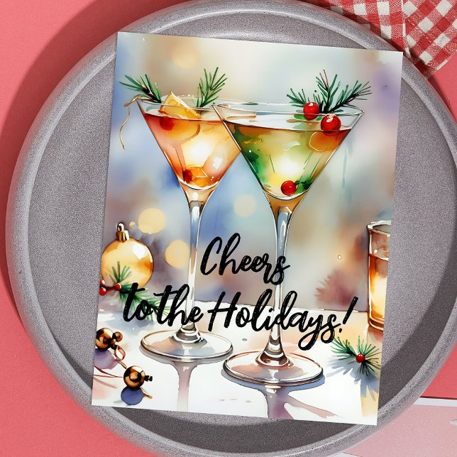 Cartes Pour Fêtes Annuelles Cocktail de Noël festif célébrations Salutation (Créateur téléchargé)