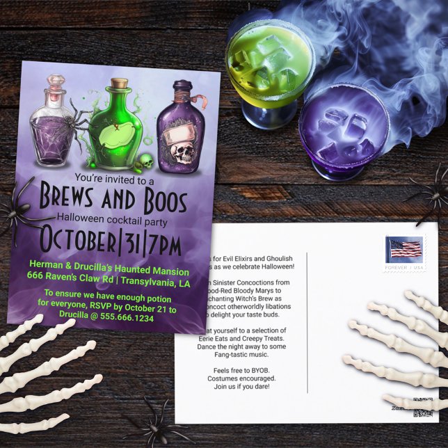 Cartes Pour Fêtes Annuelles Cocktail d'Halloween pour adultes (Créateur téléchargé)