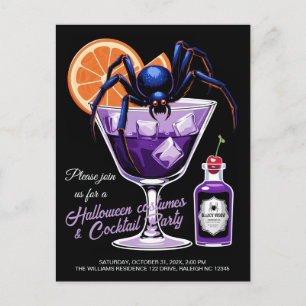 Cartes Pour Fêtes Annuelles Cocktail Halloween Black Widow
