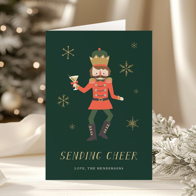 Cartes Pour Fêtes Annuelles Cocktail Nutcracker "Envoi de Joie" Noël (Créateur téléchargé)