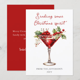 Cartes Pour Fêtes Annuelles Cocktail rouge Christmas Spirit