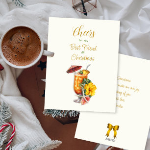 Cartes Pour Fêtes Annuelles Cocktail Tropical Meilleur Ami Vœux de Noël