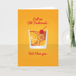 Cartes Pour Fêtes Annuelles Cocktail Valentine : Appelez-moi à l'ancienne mode