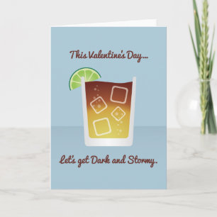 Cartes Pour Fêtes Annuelles Cocktail Valentine : Faisons sombre et orageux