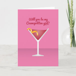 Cartes Pour Fêtes Annuelles Cocktail Valentine : Serez-vous mon cosmopolite ?
