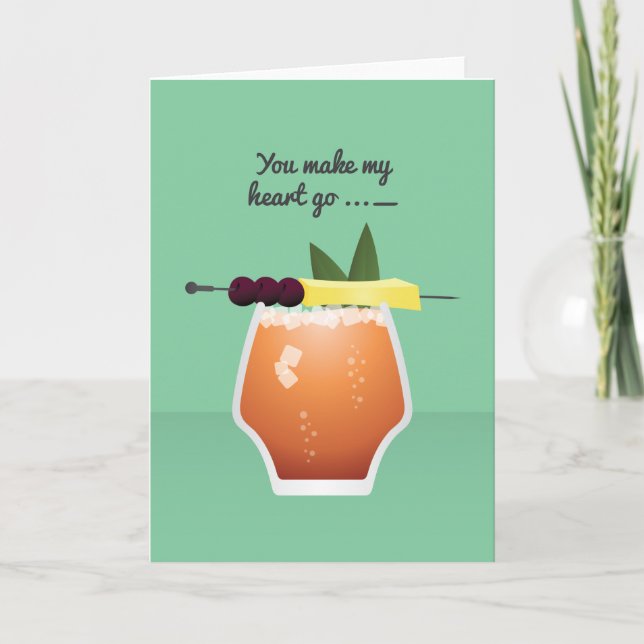 Cartes Pour Fêtes Annuelles Cocktail Valentine : Vous faites avancer mon coeur (Devant)