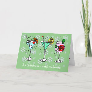 Cartes Pour Fêtes Annuelles Cocktails célèbrent Noël