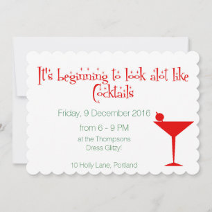 Cartes Pour Fêtes Annuelles Cocktails de Noël style les années 50 rétro