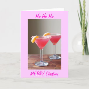 CARTES POUR FÊTES ANNUELLES COCKTAILS/HO HO CHEERFUL NOËL