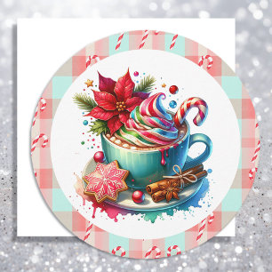 Cartes Pour Fêtes Annuelles Coco chaud turquoise et rouge et Sucre de canne No