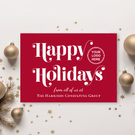 Cartes Pour Fêtes Annuelles Code QR du logo de l'entreprise pour Noël rouge