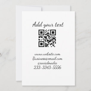 Cartes Pour Fêtes Annuelles code QR personnalisé simple ajouter votre nom text