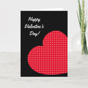 Cartes Pour Fêtes Annuelles Coeur à points Polka rouge et blanc Valentine